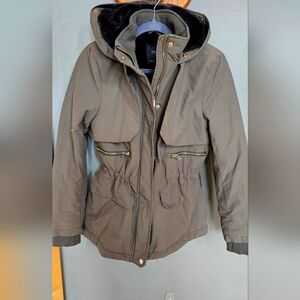 Zara Army green jacket with bold gold hardware Sz M